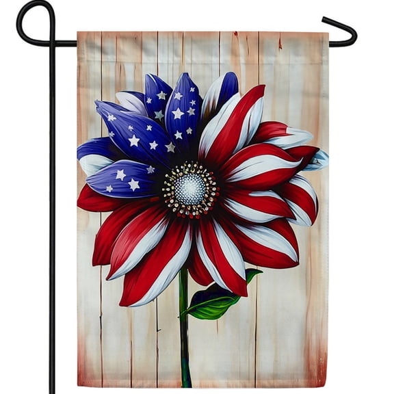 America Forever Patriotic American Bloom Garden Flag, 12.5 x 18 inch Double Sided, Stars and Stripes Forever Flower, American Pride Decorations, Voting Support Flags, USA Election 2024 Yard Sign