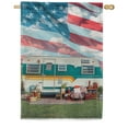 thumbnail image 1 of America Forever Patriotic Camping House Flag Double Sided USA Summer American Campsite Camping Trailer Van RV Camping Flags for Campers Seasonal Yard Outdoor Decorative Flag - 28 x 40 Inch, 1 of 3