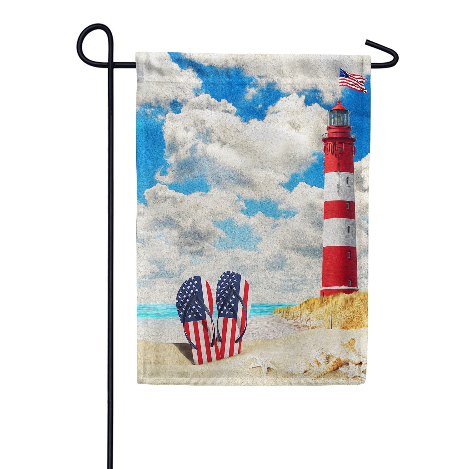 Patriotic American Beach Flip Flops Summer Garden Flag