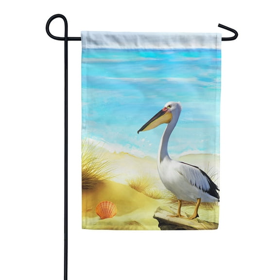 America Forever Pelican Beach Summer Garden Flag 12.5 x 18 inches Seabird Coastal Beach Tropical Island Double Sided Seasonal Yard Outdoor Decorative Nautical Garden Flag