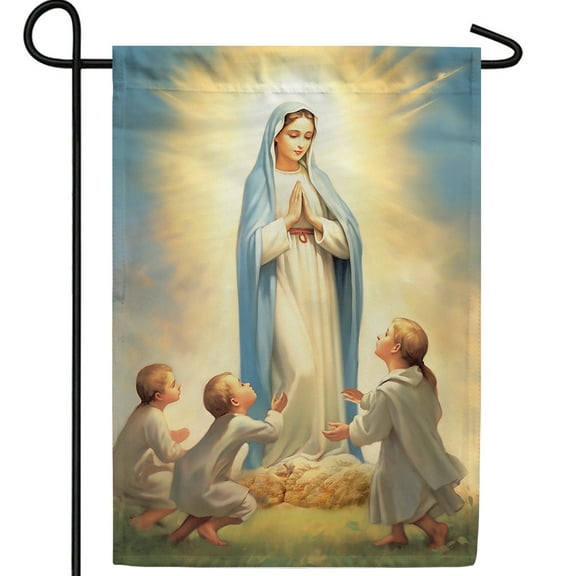 America Forever Praying For Children Garden Flag 12.5 x 18 inch Double Sided Virgin Mary Religious Catholic Children Prayer Sacred Outdoor Yard Flag