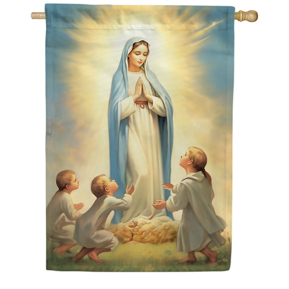 America Forever Praying For Children House Flag 28 x 40 inch Double Sided Virgin Mary Religious Catholic Children Prayer Sacred Outdoor Yard Flag