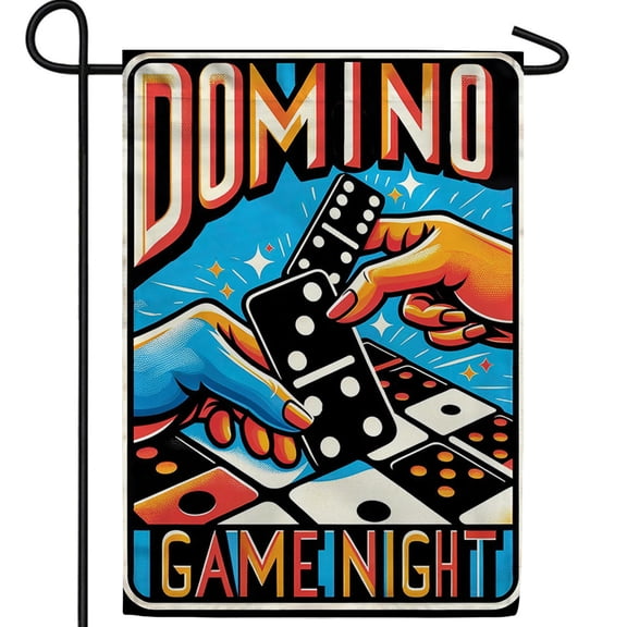 America Forever Retro Domino Game Night Garden Flag, 12.5 x 18 inch Double Sided, Vintage Game Banner, Classic Table Game Decor, Family Game Flag