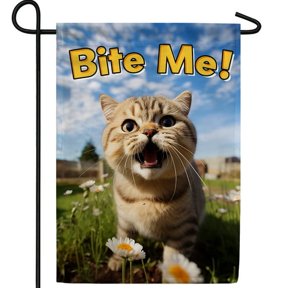 America Forever Spring Cat Garden Flag 12.5 x18 inch Double Sided Kitty Daisies Floral Summer Spring Garden Flag for Outdoor Funny Cat Flag Yard Decoration