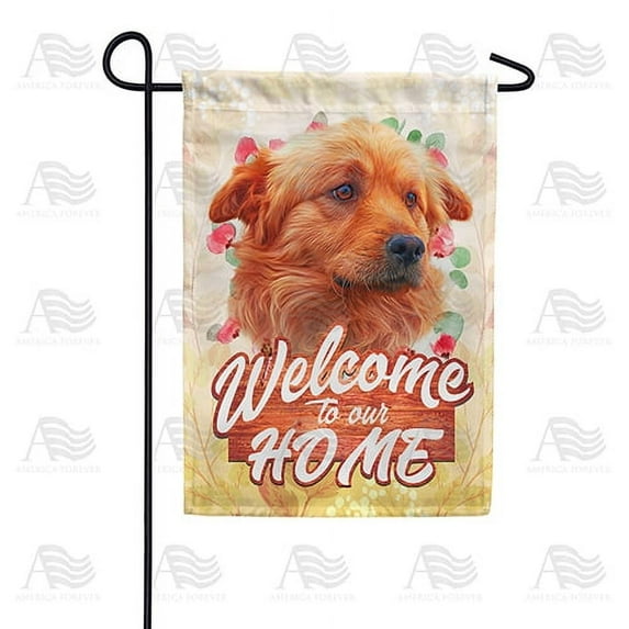 America Forever Spring Dog Garden Flag 12.5 x 18 inches Double Sided Cute Golden Retriever, Summer Flowers, Pet Lovers - Seasonal Yard Lawn Outdoor Decorative Welcome to Our Home Garden Flag