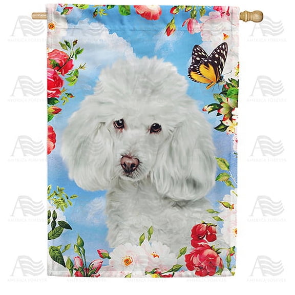 America Forever Spring Dog House Flag 28 x 40 inches Double Sided Butterflies, Spring Flowers, Rose, Colorful - Seasonal Yard Lawn Outdoor Decorative Poodle House Flag