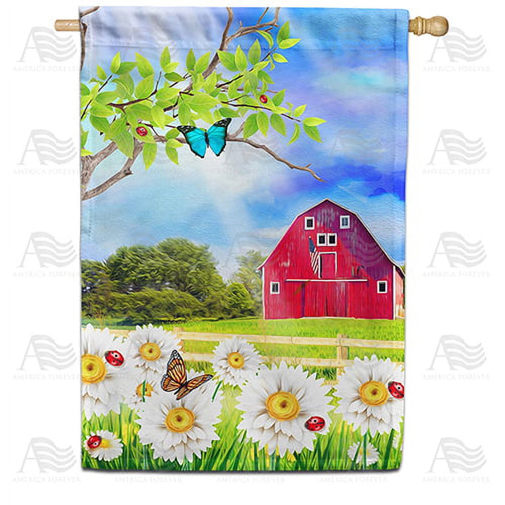 America Forever Spring Farm House Flag 28 x 40 inches Double Sided ...