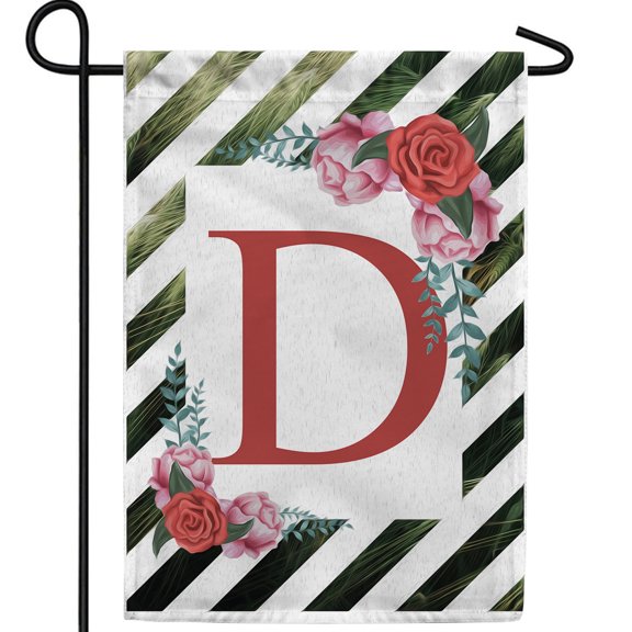 America Forever Blooms Letter D Double Sided Garden Flag 12.5 x 18 inch