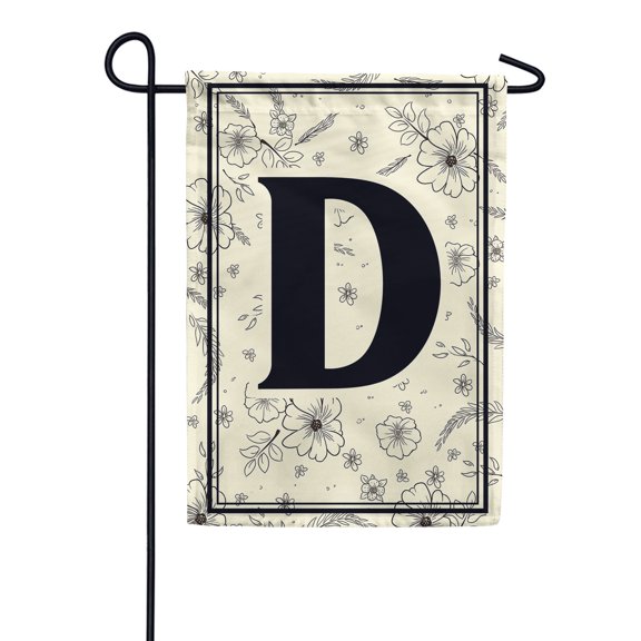 America Forever Spring Monogram Garden Flag Letter D 12.5 x 18 inches Double Sided Vertical Outdoor, Yard, Lawn, Beautiful Flowers, Floral Design, Welcome Spring Seasonal Art