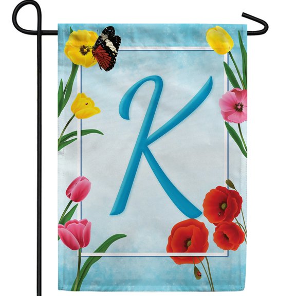 America Forever Tulip Letter K Double Sided Garden Flag 12.5 x 18 inch