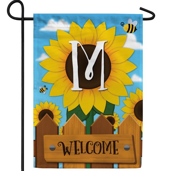 America Forever Honeybee Letter M Double Sided Garden Flag 12.5 x 18 inch