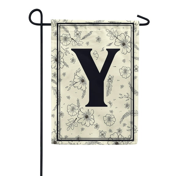 America Forever Spring Monogram Garden Flag Letter Y 12.5 x 18 inches Double Sided Vertical Outdoor, Yard, Lawn, Beautiful Flowers, Floral Design, Welcome Spring Seasonal Art