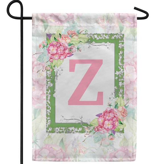 America Forever Spring Monogram Garden Flag Letter Z 12.5 x 18 inches Double Sided Vertical Outdoor, Yard, Lawn, with Beautiful Bright Floral Design, Hydrangea, Summer Welcome Garden Flag