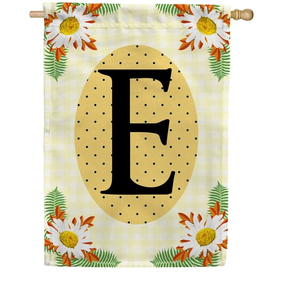 America Forever Daisies Letter E Double Sided House Flag 28 x 40 inches