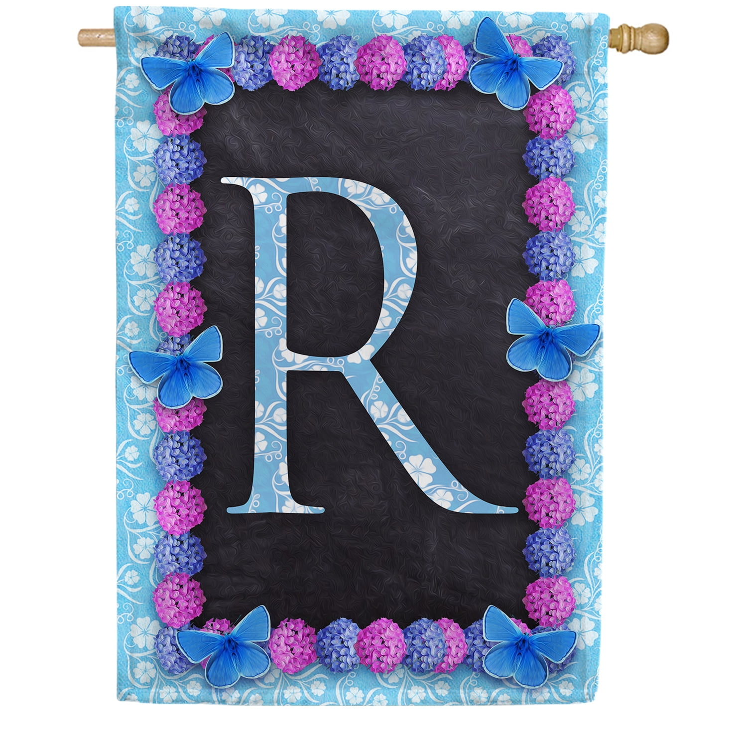 America Forever Spring Monogram House Flag Letter R 28 X 40 inches ...