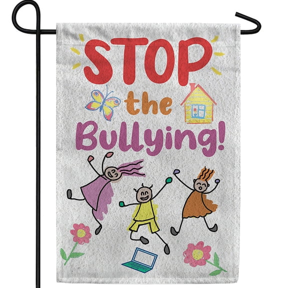 America Forever Stop The Bullying Garden Flag, 12.5 x 18 inch Double Sided, Anti-Bullying Awareness Flag, School Safety Support, Kindness Matters, Children's Protection Yard Decor