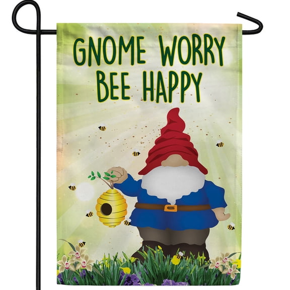 America Forever Summer Bee Gnomes Garden Flag - Honey Bee Happy Gnome - Spring Summer Seasonal Holiday Yard Outdoor Decorative Double Sided Flag - 12.5 x 18 Inch