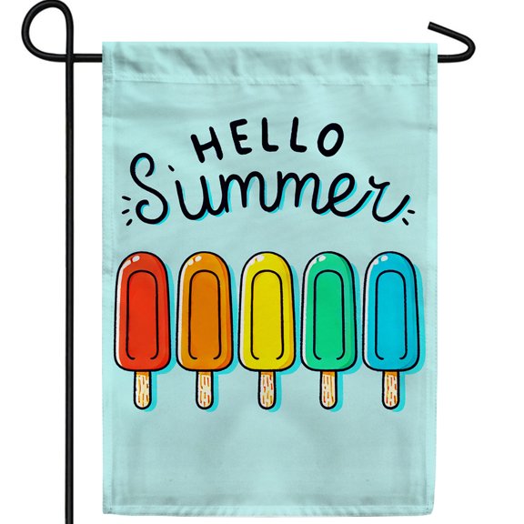 America Forever Summer Popsicle Garden Flag, 12.5 x 18 inch Double Sided, Sweat Ice Pop Yard Sign, Colorful Popsicles Summer Decor, Seasonal Outdoor Decorative for Lawn and Garden