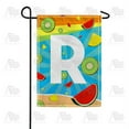 thumbnail image 1 of America Forever Summer Watermelon Monogram Garden Flag Letter R 12.5 x 18 inches Fruit Kiwi Pineapple Double Sided Vertical Outdoor Yard Lawn Decorative Fun Refreshing Summertime Garden Flag, 1 of 5