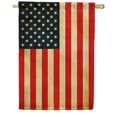 thumbnail image 1 of America Forever Tea Stained American Flag 28 x 40 Inch Double Sided Outdoor Yard Decorative Vintage Old Rustic Style Antique USA House Flag, Made in the USA, 1 of 3