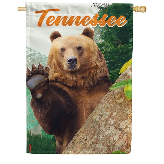 America Forever Tennessee State House Flag- 28 x 40 inches- Tennessee Waving Grizzly Bear USA Regional Yard Outdoor Decorative Double Sided Flag