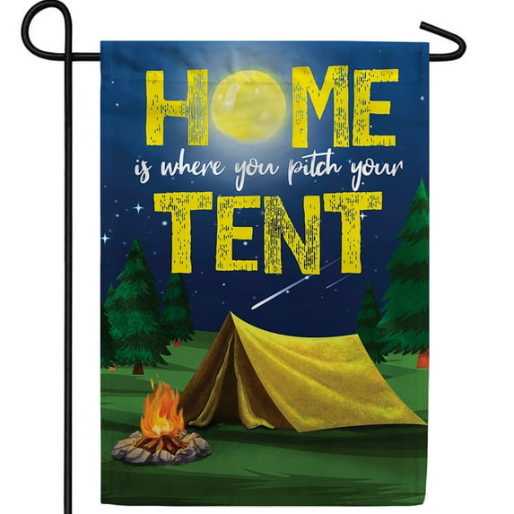America Forever Tent Camping Garden Flag Double Sided Campfire Camping Flags for Campers Seasonal Yard Outdoor Decorative Flag - 12.5 x 18 Inch