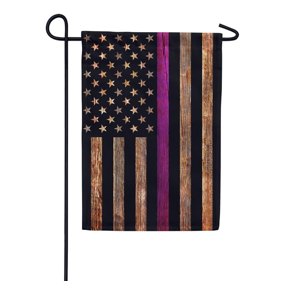 America Forever Thin Purple Line Garden Flag 12.5 x 18 Inch Double Sided Outdoor Yard Decorative Honoring Protection Officers American Security Officers Flags, Made in the USA
