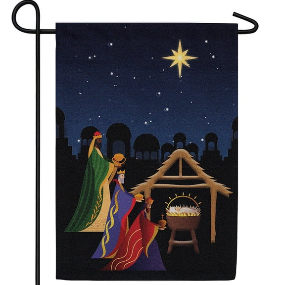 America Forever Three Kings of Orient Nativity Garden Flag, 12.5 x 18 inch Double Sided, Christmas Wise Men Religious Decor, Star of Bethlehem Winter Outdoor Yard Banner, Xmas Holiday Flag