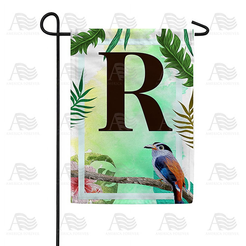 America Forever Tropical Summer Monogram Garden Flag Letter R 12.5 x 18 ...