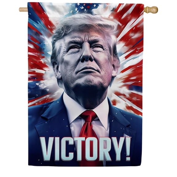 America Forever Trump Victory House Flag, 28 x 40 inches Double Sided, Patriotic Victory Flag, Support Trump Flag, Trump Won Garden Flag, Trump Wins Banner, Election Results Party