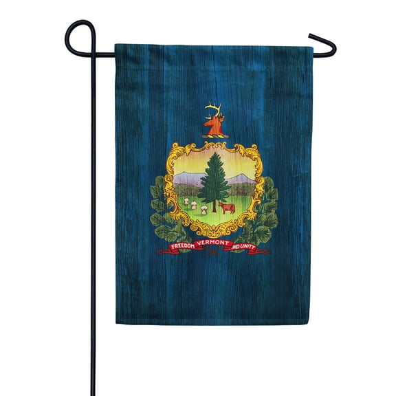 America Forever Vermont State Flag 12.5 x 18 Inch Double Sided Outdoor Yard Decorative USA Vintage Wood State of Vermont Garden Flag, Made in the USA