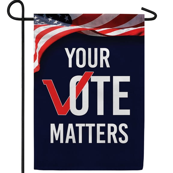 America Forever Your Vote Matters Garden Flag, 12.5 x 18 inch Double Sided, Civic Pride Banner, Election Democracy Outdoor Yard Decor, Voting Rights Flag