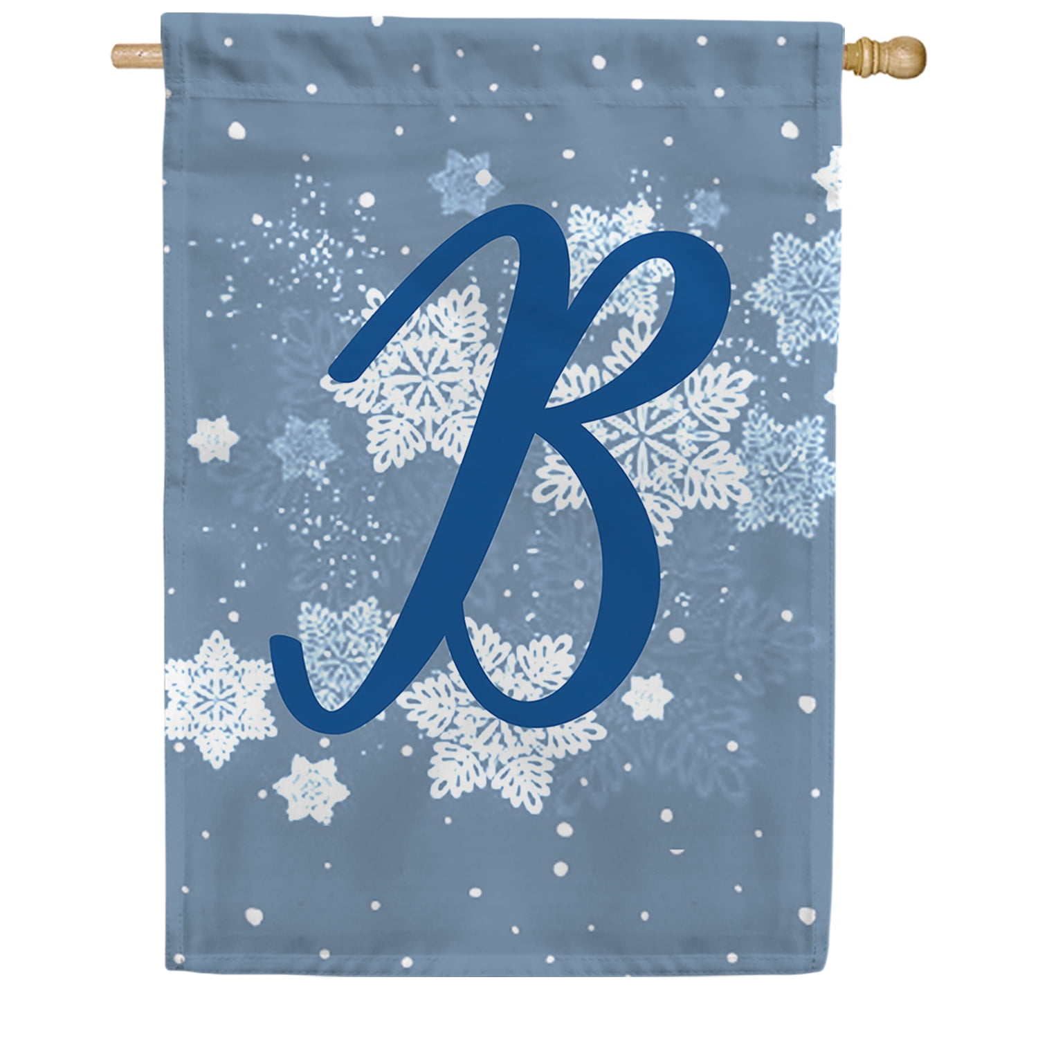 America Forever Winter Monogram Letter B House Flag Vertical Double ...