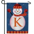 thumbnail image 1 of America Forever Winter Monogram Letter K Garden Flag, Snowman Garden Décor, Vertical Double Sided 12.5 x 18 inches Merry Christmas Snowflake Winter Holiday Seasonal Flags for Outdoor Decoration, 1 of 4
