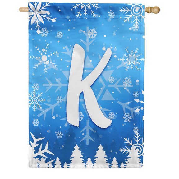 America Forever Forest Letter K Double Sided House Flag 28 x 40 inches