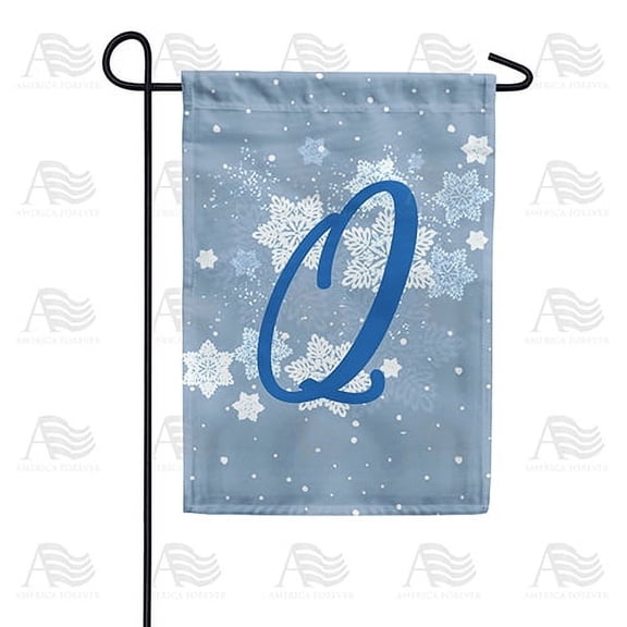 America Forever Winter Monogram Letter Q Garden Flag Vertical Double Sided 12.5 x 18 inches Winter Holiday Decor for Outdoor, Porch for Decoration, Blue Snowflake Yard Flag
