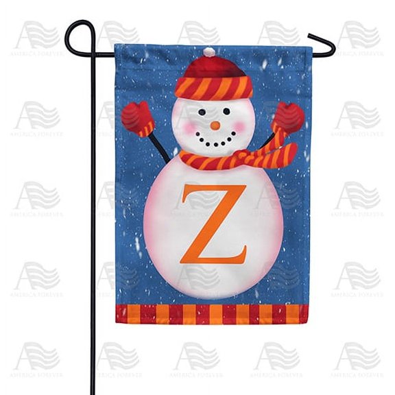 America Forever Winter Monogram Letter Z Garden Flag, Snowman Garden Dcor, Vertical Double Sided 12.5 x 18 inches Merry Christmas Snowflake Winter Holiday Seasonal Flags for Outdoor Decoration