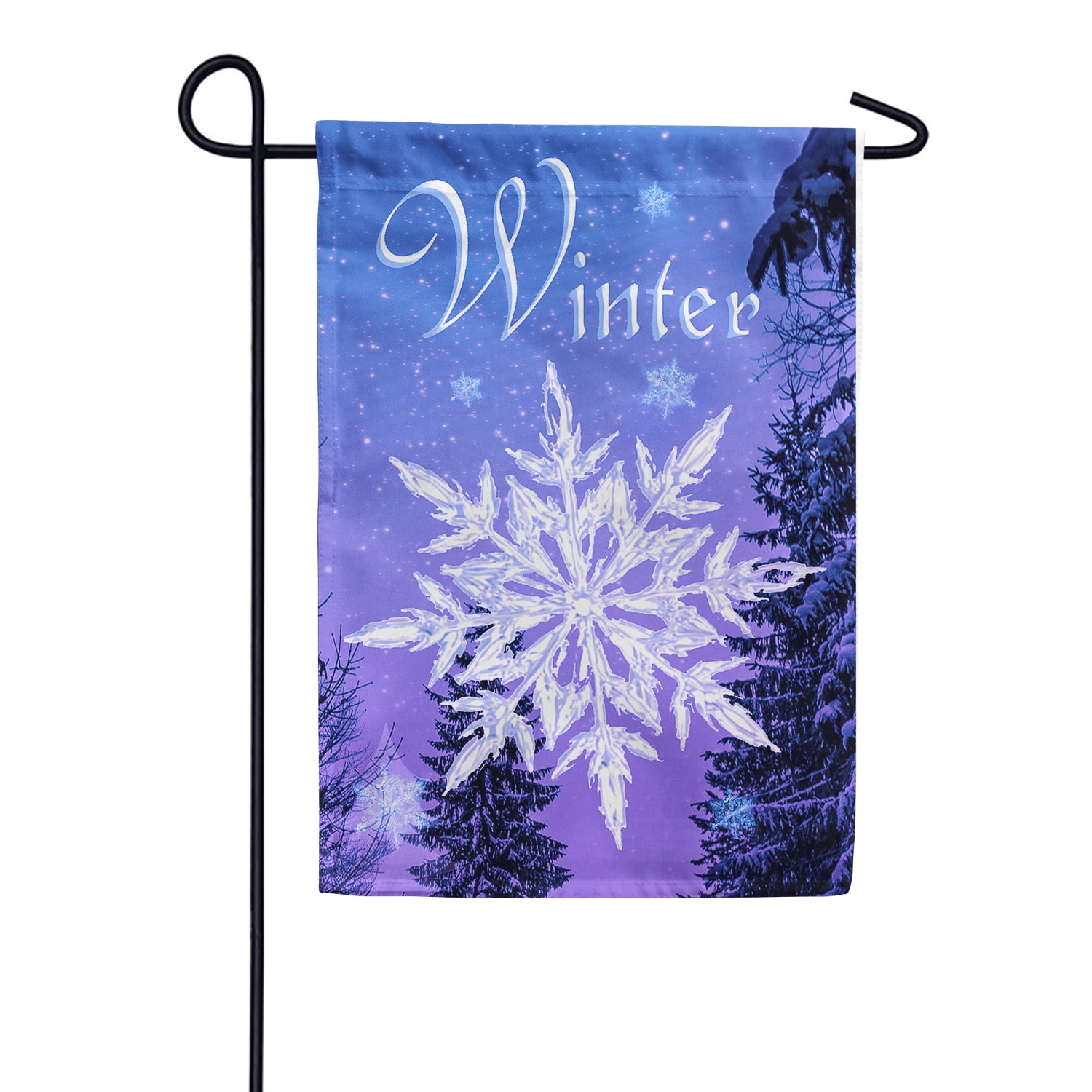 America Forever Winter Snowflake Garden Flag - 12.5 x 18 inches - Let ...