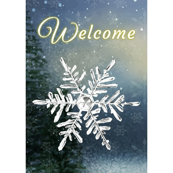 America Forever Winter Snowflakes Garden Flag 12.5 x 18 inch Welcome Double Sided Let it Snow Silver Hello Winter Night Seasonal Holiday Yard Outdoor Decor