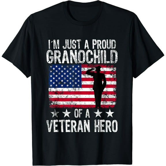 America Grandchild American Flag Thanks Patriotic for Kids T-Shirt