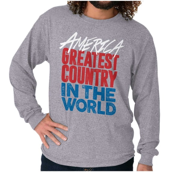 America Greatest Country in the World Long Sleeve TShirt Men Women Brisco Brands M