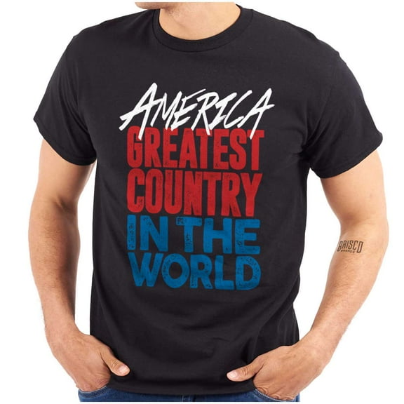 America Greatest Country in the World Plus Size Crewneck Graphic Tee Shirt Brisco Brands 2X