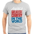 thumbnail image 1 of America Greatest Country in the World Plus Size Crewneck Graphic Tee Shirt Brisco Brands 2X, 1 of 6