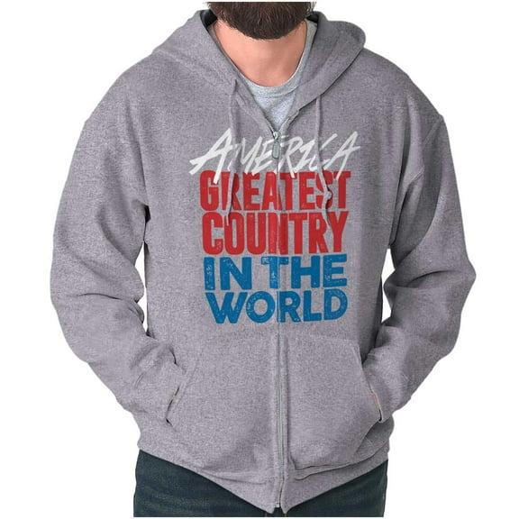 America Greatest Country in the World Zip Up Hoodie Men's Women's Brisco Brands S