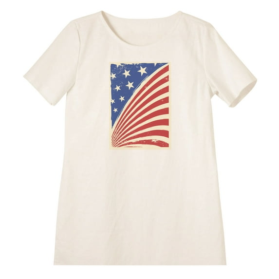 America Grungle Flag Printed Linen Cotton Vintage Mini Shift Dress WDS_06 10