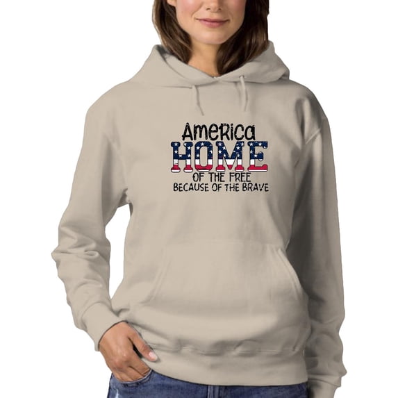 America Home Of The Free Flag Hoodie Women -Image by Shutterstock, Female 4X-Large