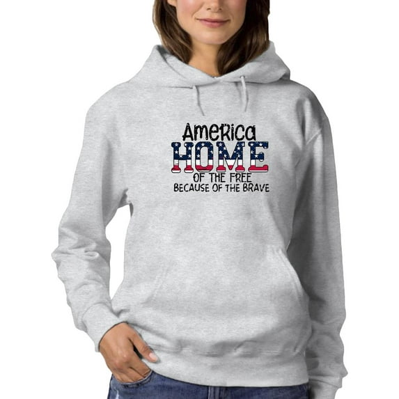 America Home Of The Free Flag Hoodie Women -Image by Shutterstock, Female XX-Large