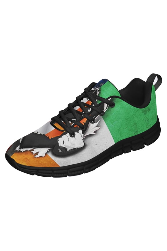 America Home With Irish Blood Shoes for Men Women Running Shoes Lightweight Walking Sneakers Mesh Athletic Sport Shoes Black Size 10