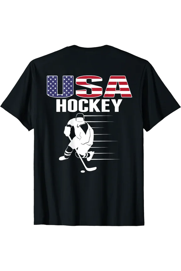 America Ice Hockey Lovers Jersey - USA Flag Hockey Team Fans Women Kids Men T-Shirt, Unisex T-Shirt