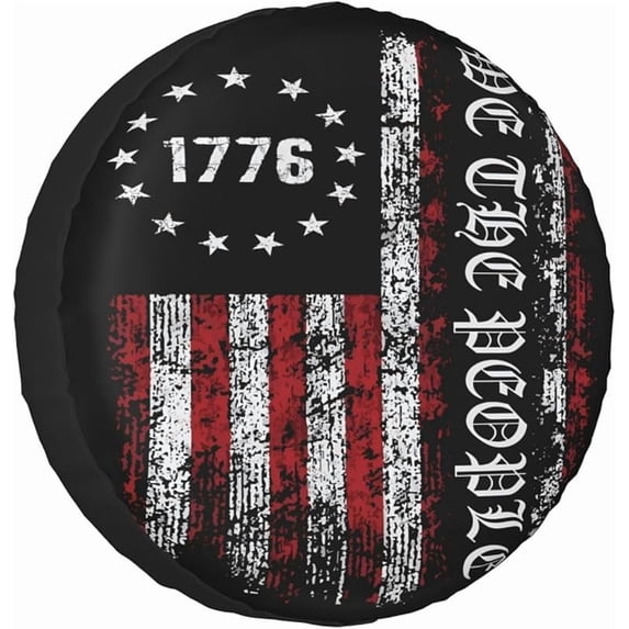 America Independence Day 1776 American Flag Spare Tire Cover Waterproof Wheel Cover Dust-Proof Tire Cover Protectors for Camper Trailer Truck SUV Rv Universal